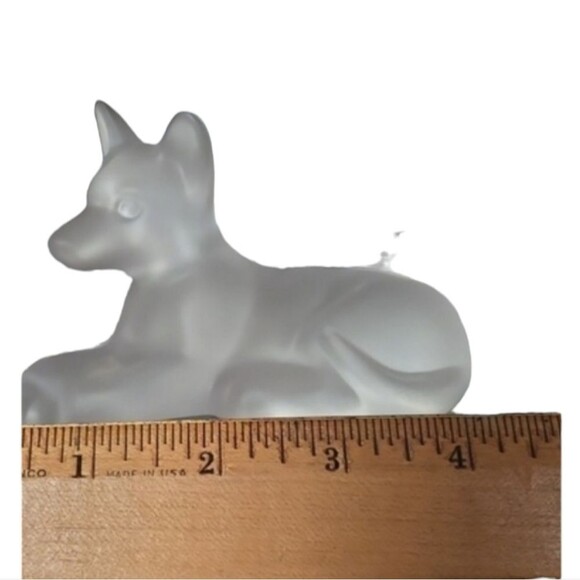 VTG Lenox 1994 Frosted & Clear Crystal Wolves Figurine Set – Howling & Resting - Picture 11 of 11